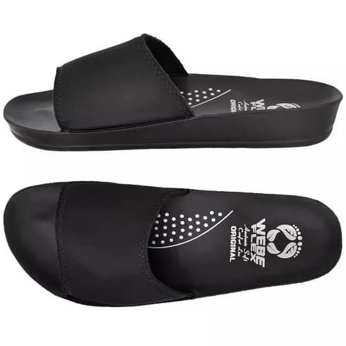 Sandália Feminina Ortopédica Slide Preta Macia Leve Chinelo Ortopédico Feminino Anatômico