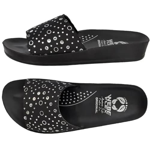 Sandália Feminina Ortopédica Anatômica Slide Webe Flex Prata Macia Leve Feminino Chinelo Ortopédico