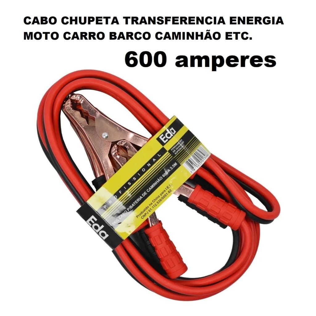 Cabo Carga Bateria Chupeta Caminhão Carro 3,5m 600a Original