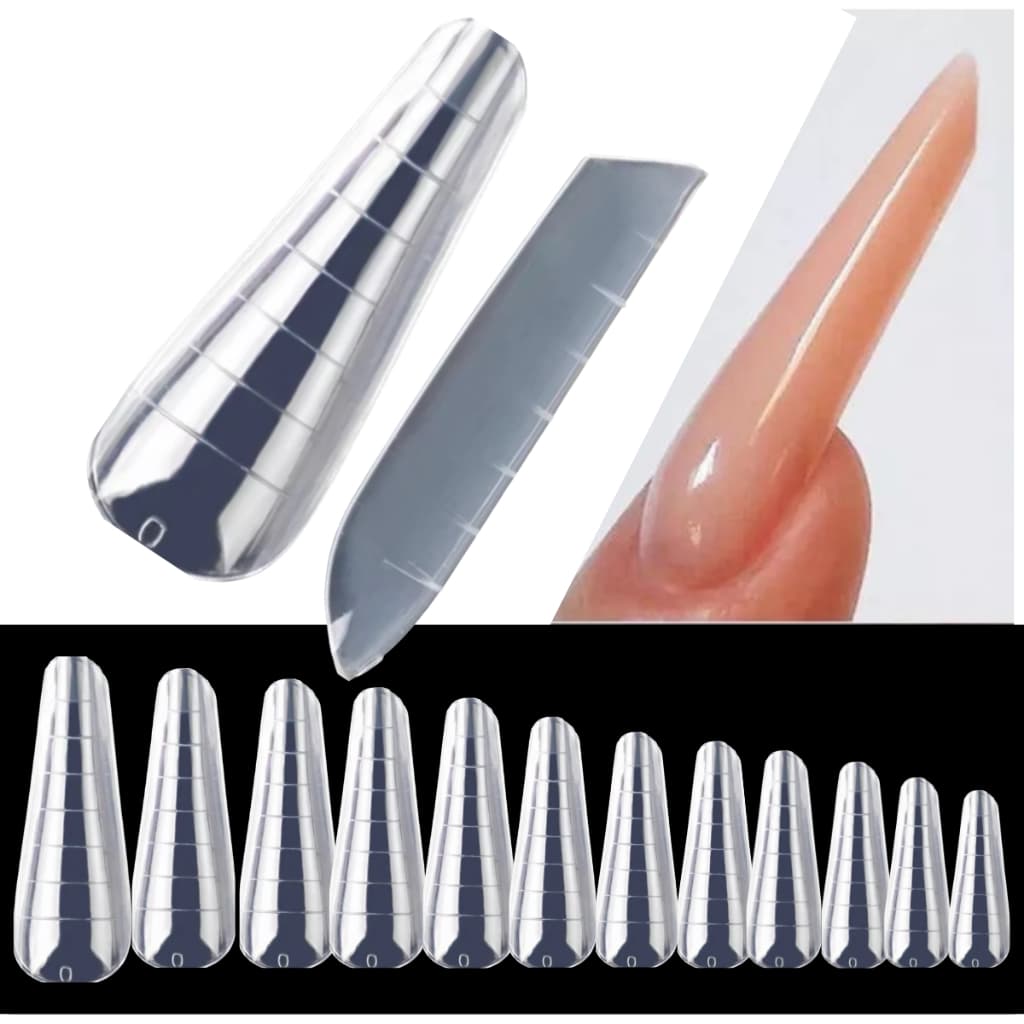 Molde F1 Almond / Mandorla Unha de Gel Polygel Tips Reutilizavel