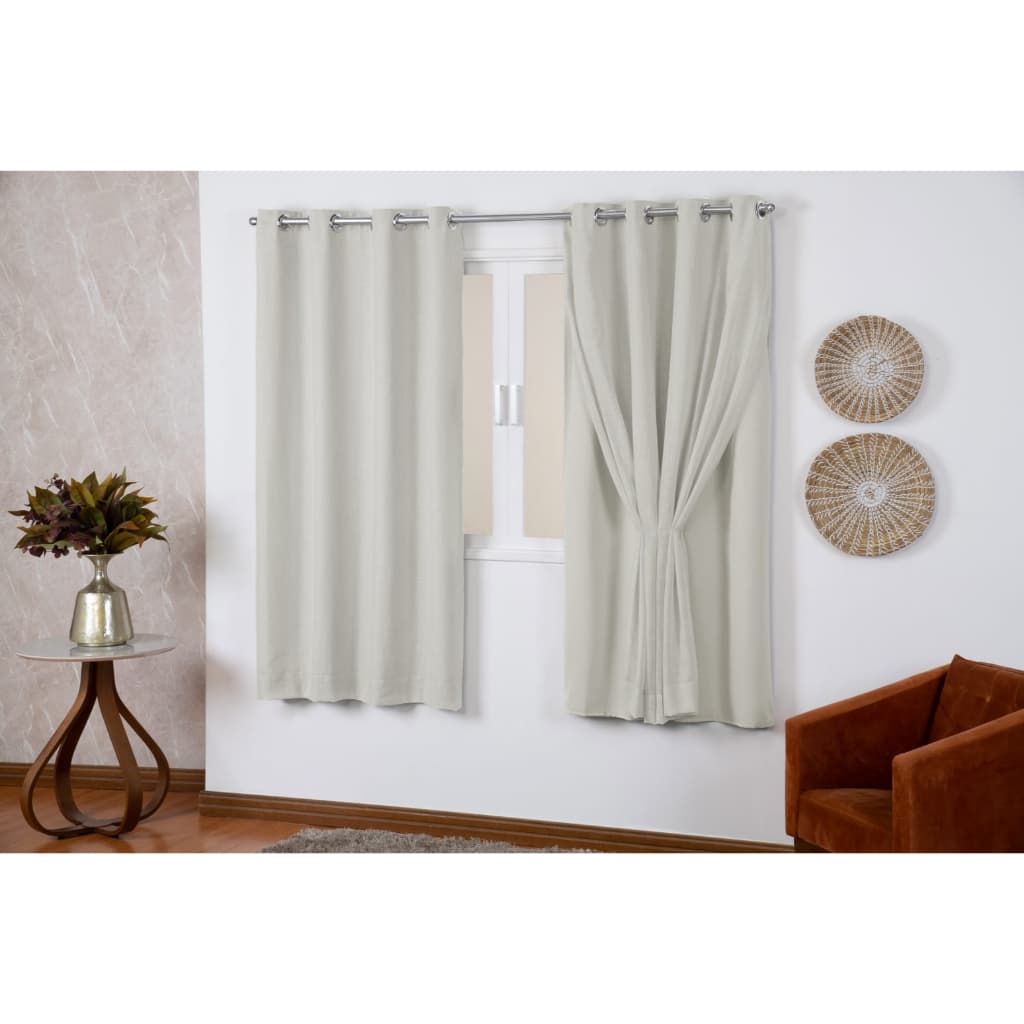 Cortina Linho Gaze Com Forro Blackout Tecido Para Janela 2.50x1.60 Quarto Sala