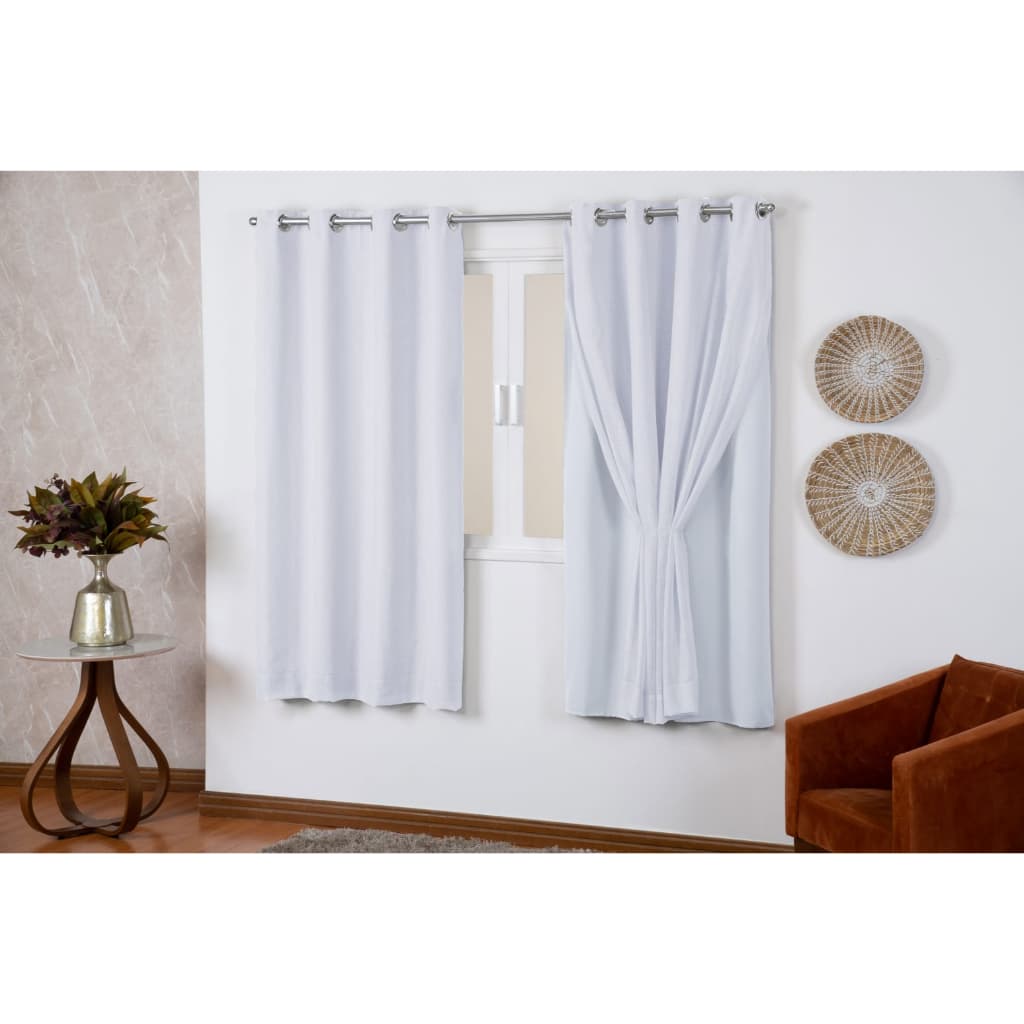 Cortina Linho Gaze Com Forro Blackout Tecido Para Janela 2.50x1.50 Quarto Sala