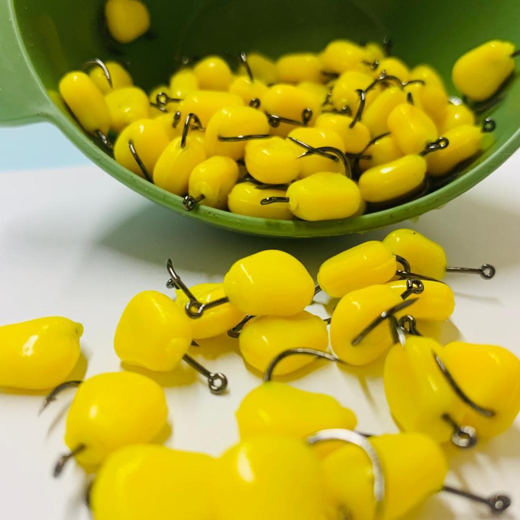 ISCA ARTIFICIAL MILHO AMARELO COM ANZOL E AROMA PARA TILÁPIA PARA PESCA