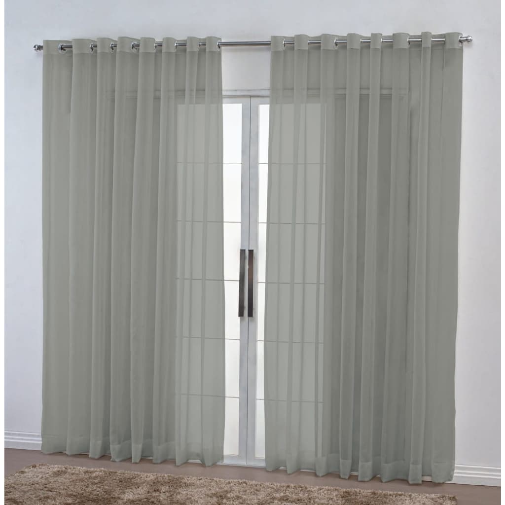 Cortina Só Voil Sem Forro 5.00x2.40 Transparente Para Varão Sala Quarto