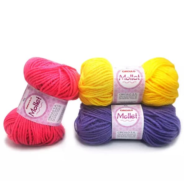 Lã Mollet 40g Círculo - Kit 5 Unidades