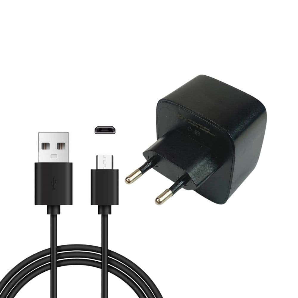 Kit Carregador Turbo + Cabo Turbo Preto Micro Usb V8 85cm