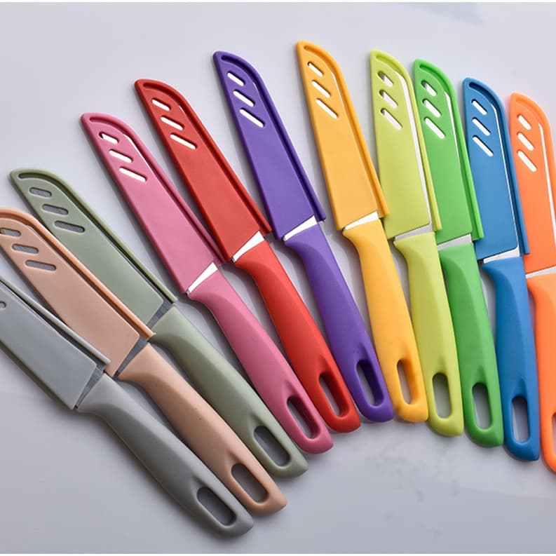 Facas Gourmet Inox Cabo Colorido C/Capa Protetora - 21cm