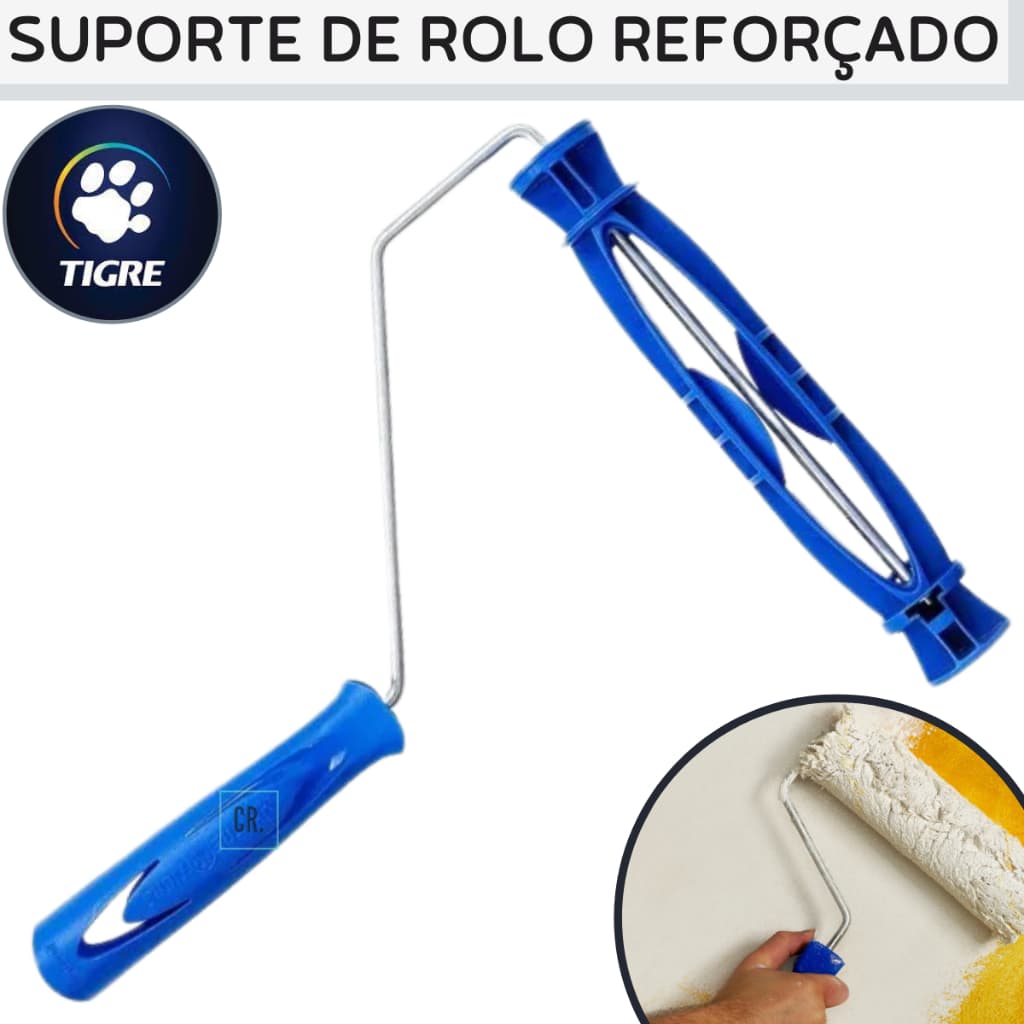 Suporte Para Rolo de Pintura Tigre Reforçado Universal 23cm Ref.1305 Cabo do Rolo.