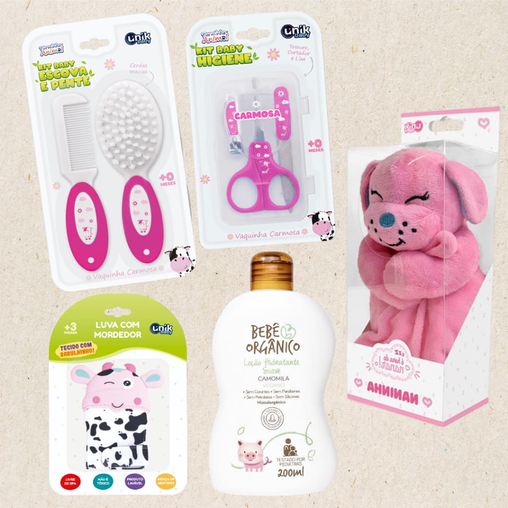Kit Cuidados Mamãe e Bebê Feminino Intermediário