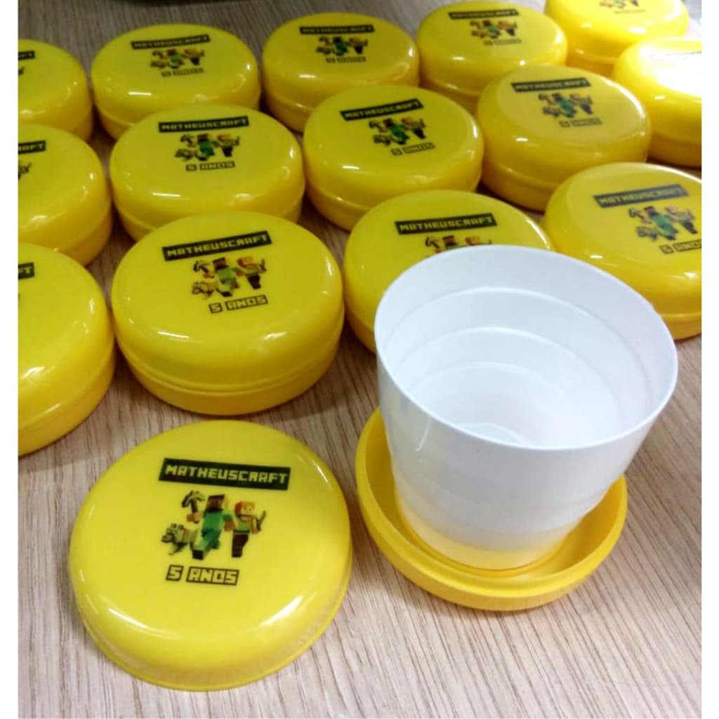 25 Copo Retratil 200ml c/ Porta Comprimido - Personalizado (acrilico / individual/ brinde / criança / festa / casamento)