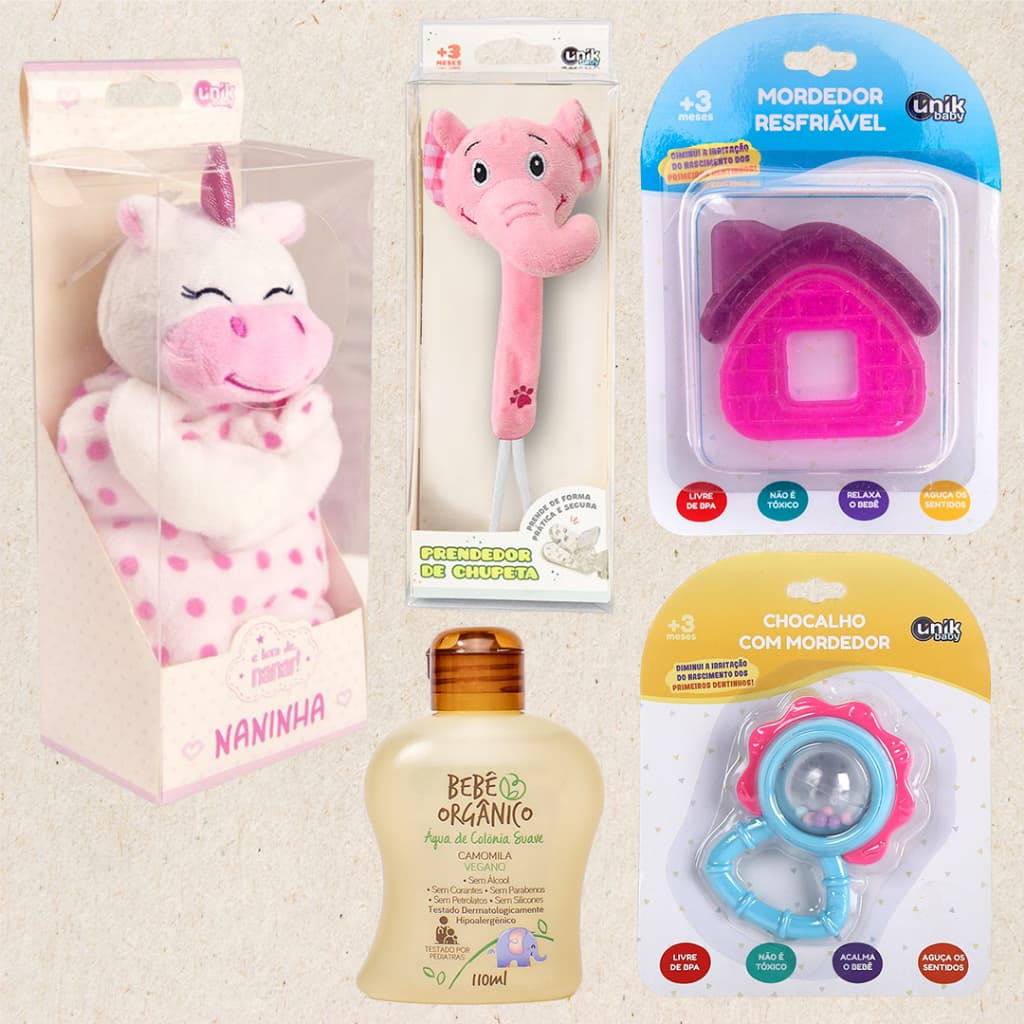 Kit Hora de Dormir Mamãe e Bebê Feminino Intermediário