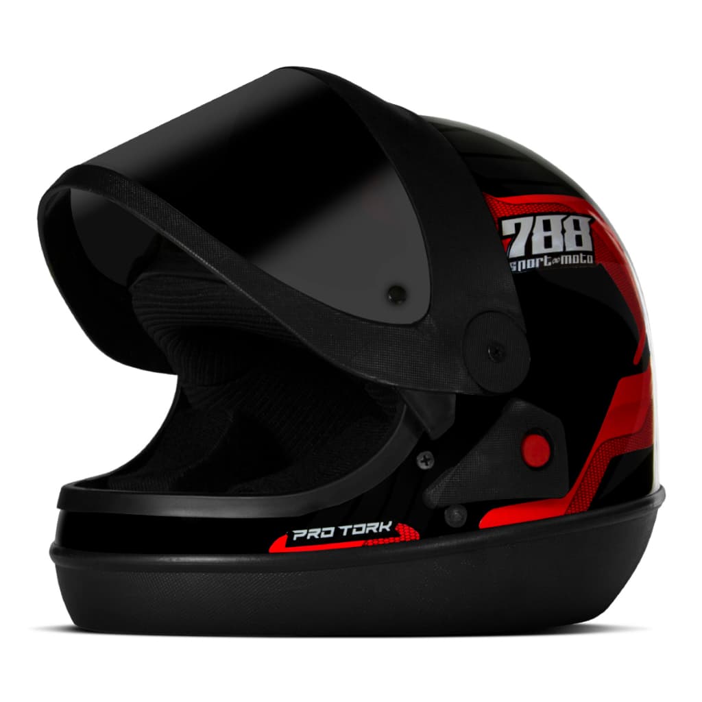 Capacete Moto Fechado Integral Feminino Masculino Pro Tork Sport Moto San Marino 788 Viseira Fumê