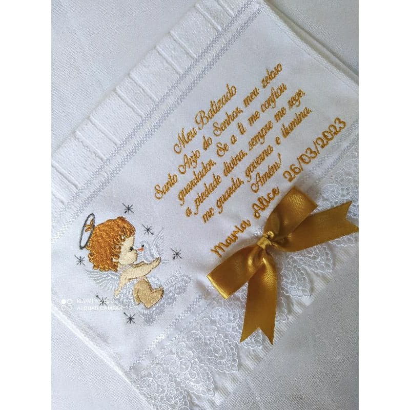 TOALHA LAVABO PERSONALIZADA PARA BATIZADO