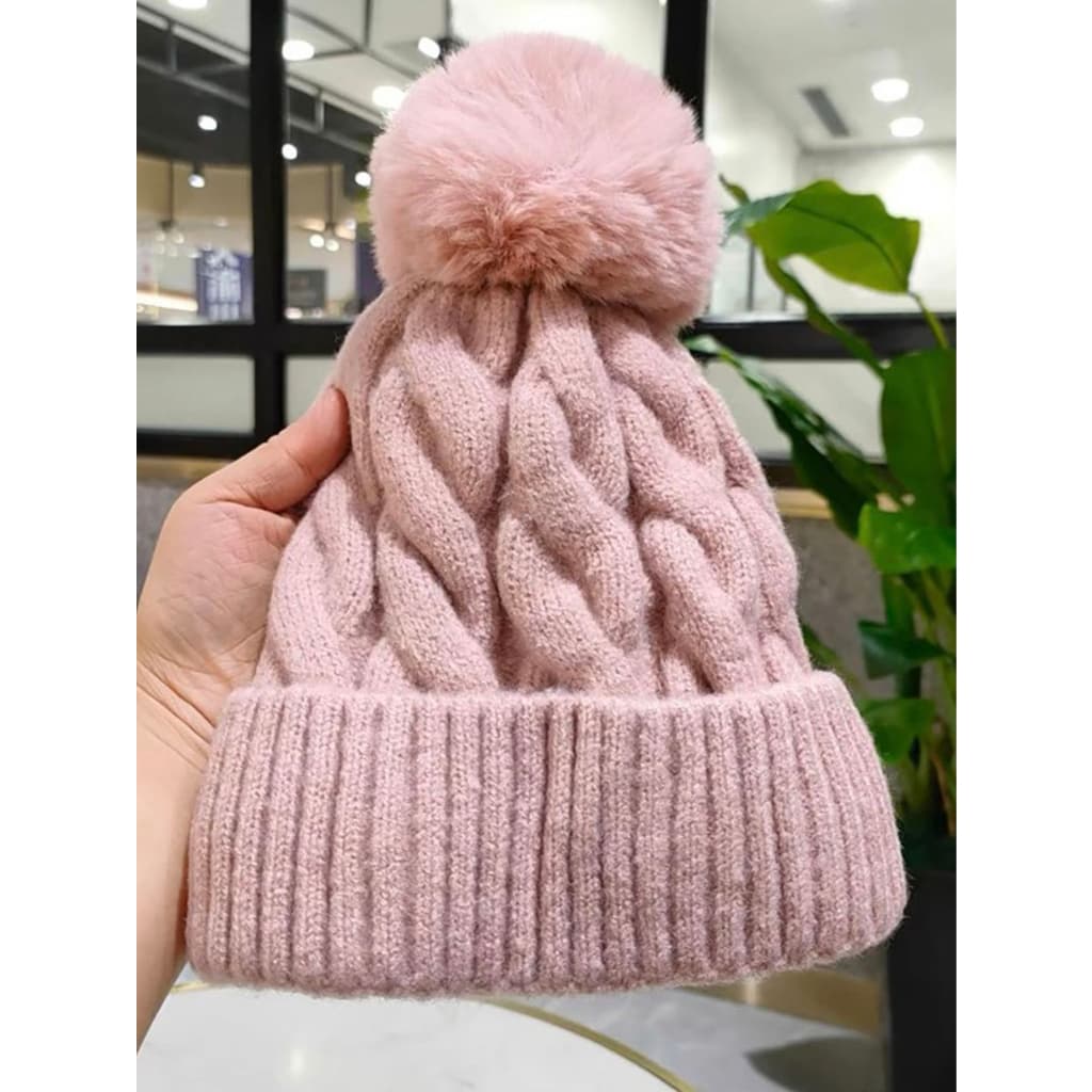 Touca Gorro Capuz Unissex Adulto e Juvenil Com PomPom Forrada Para Inverno e Outono Frio
