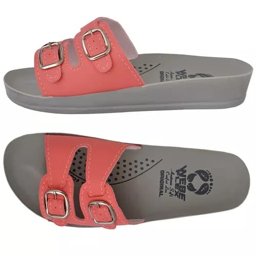 Sandália Feminina Ortopédica Salmão Macia Chinelo Birken Anatômico Fascite Plantar Esporão
