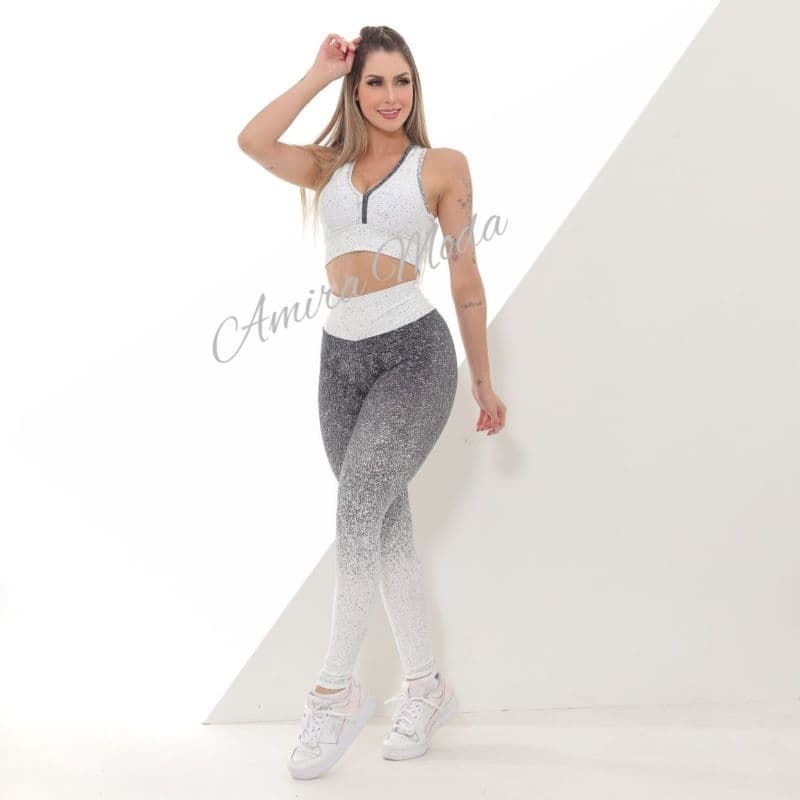 Conjunto Degrade calça Legging + Top com bojo removível