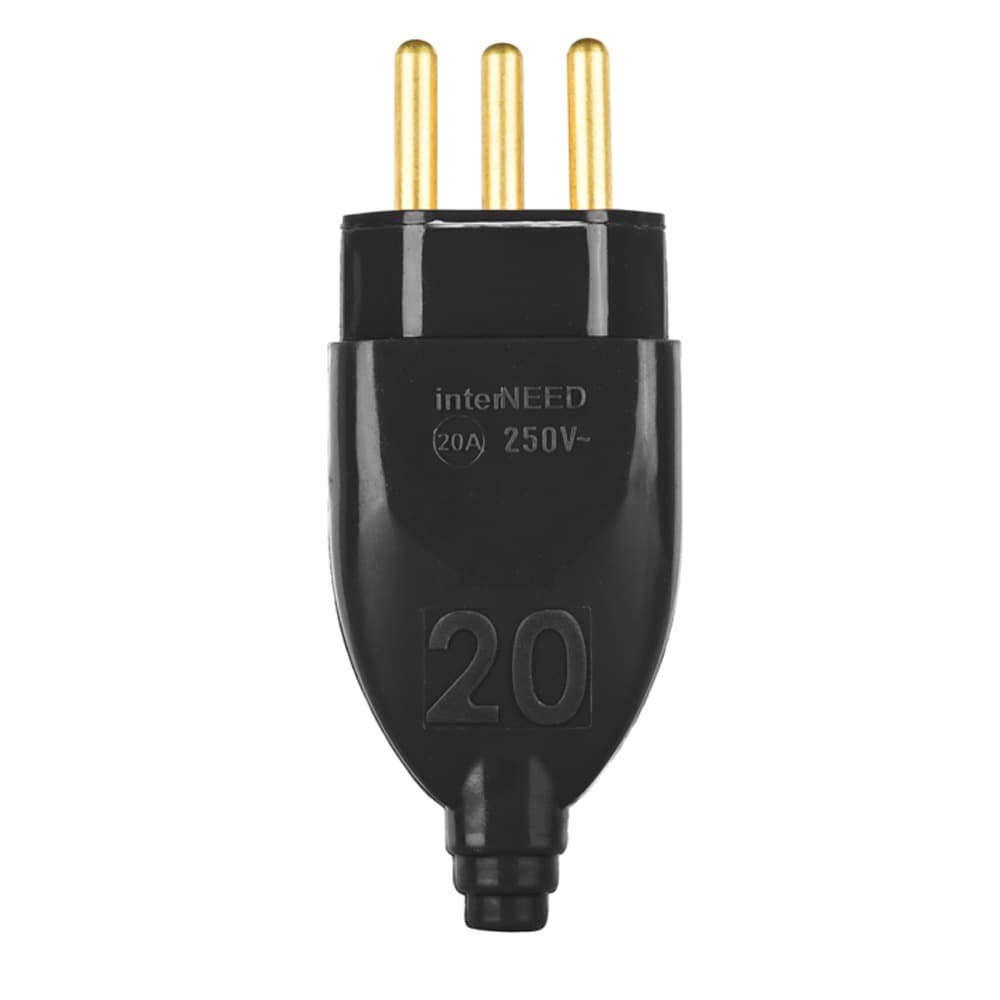Plug Macho Titã para Extensão Elétrica 2p+T 20A Preto Prensa Cabo Indústria Ligação Cabo Elétrico Elétrica