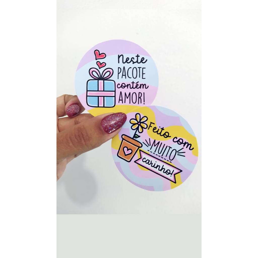100 adesivos para embalagem fofa