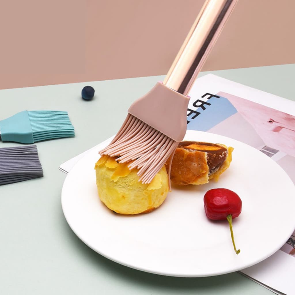 Pincel Silicone Culinário Cozinha Confeitaria 25 cm Cabo Metal