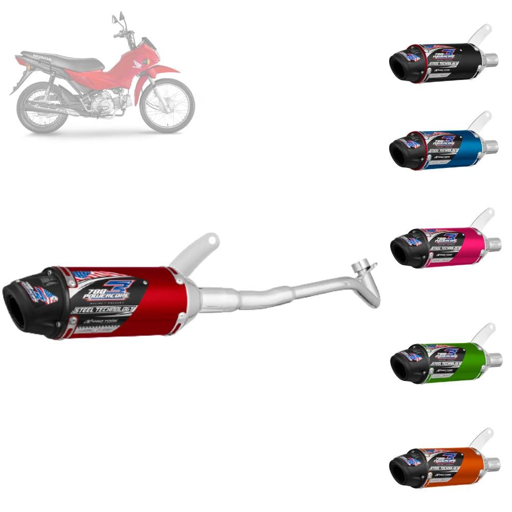 Escapamento Escape Para Moto Pro Tork Powercore 3 Steel Carbon Compatível Pop 110 2016