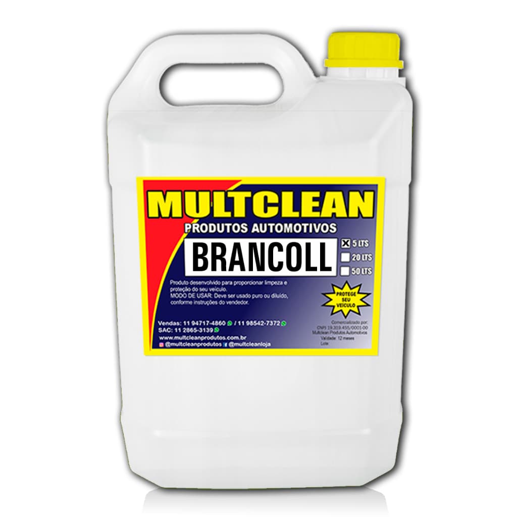 Brancoll Limpeza Automotiva Desencarde Pinturas Claras Remove Encardidos Profundos Revitaliza 5l