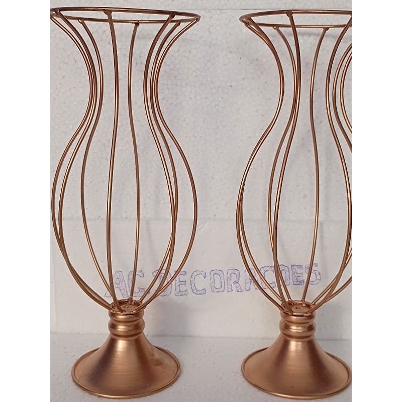 kit 2 Vasos decorativos 35c para pedraria ou pérolas  rose Gold