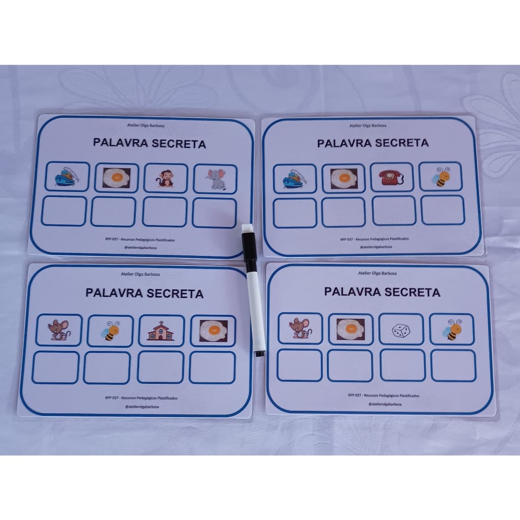 Recurso Pedagógico Plastificado/Palavra Secreta/Código:037