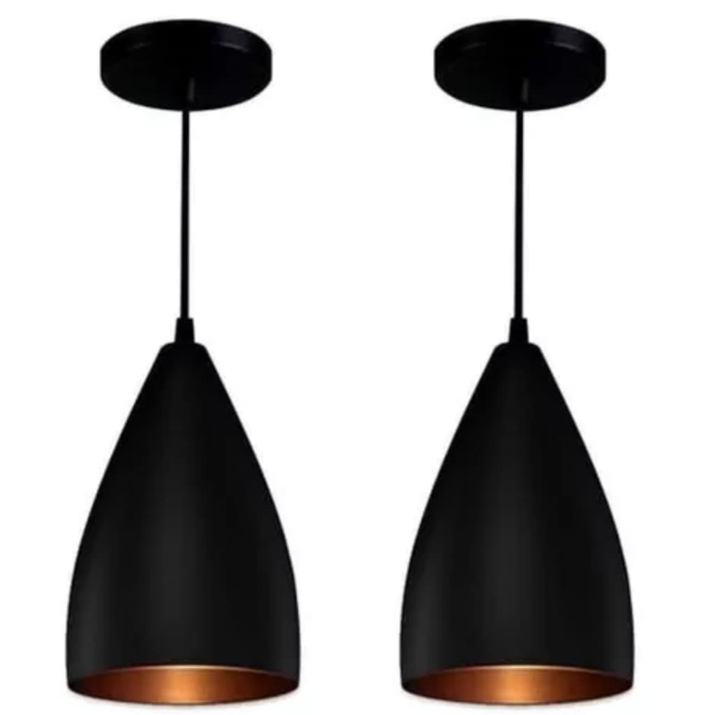 Kit 2 Luminarias Spot Vegas Pendente Preto in Bronze