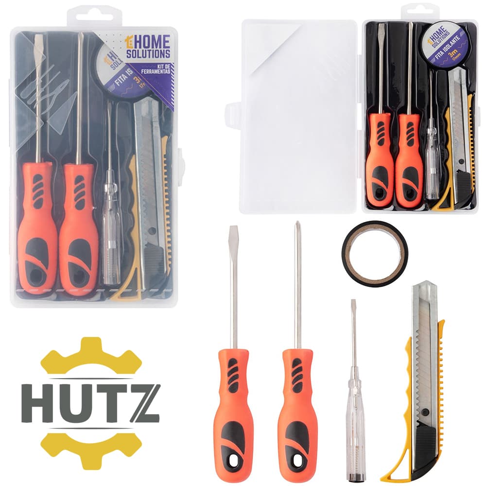 KIT FERRAMENTA COM CHAVE PARA TESTE + ESTILETE + FITA ISOLANTE E CHAVE FANDA / PHILIPS HUTZ