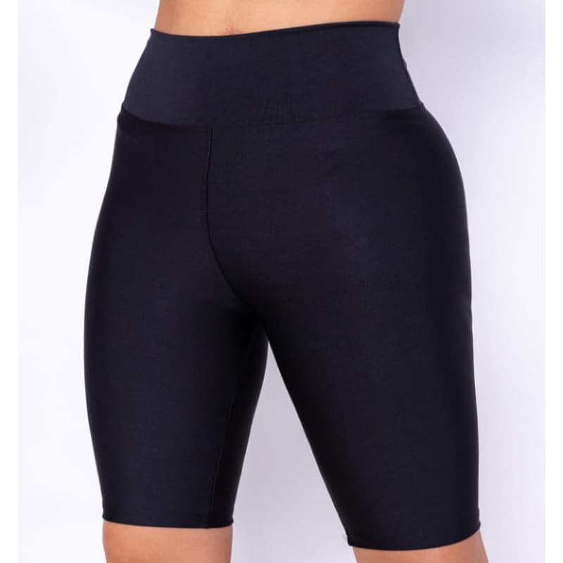 Kit 2 Bermudas Shorts Ciclista Cintura Alta Suplex Fitness