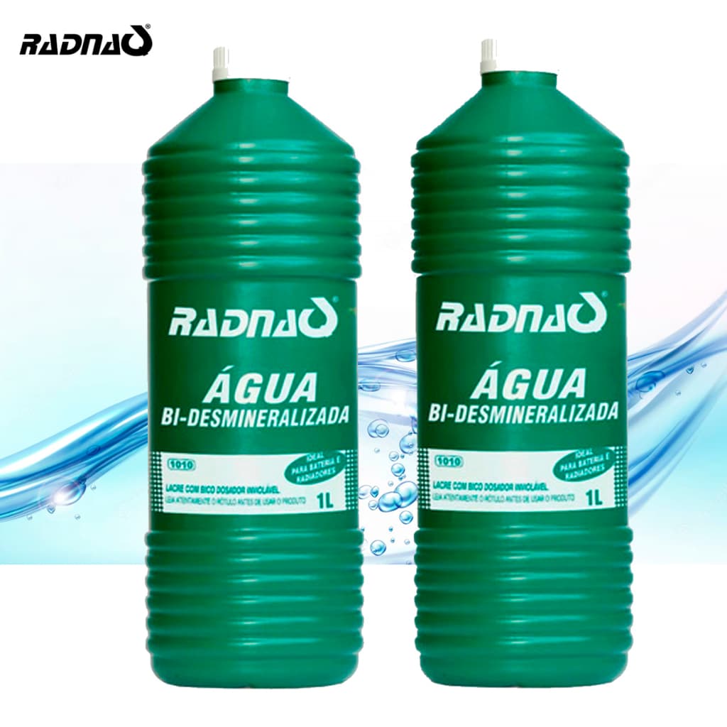 2 Agua Bi Desmineralizada Para Baterias E Radiador Radnaq 1lt RQ10-12