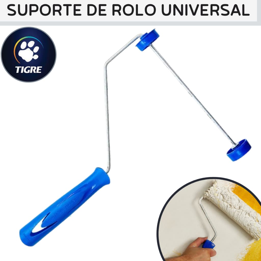 Suporte Para Rolo Tigre Universal Econômico Ref.1301 - 23cm Cabo do Rolo de Pintura de Parede.