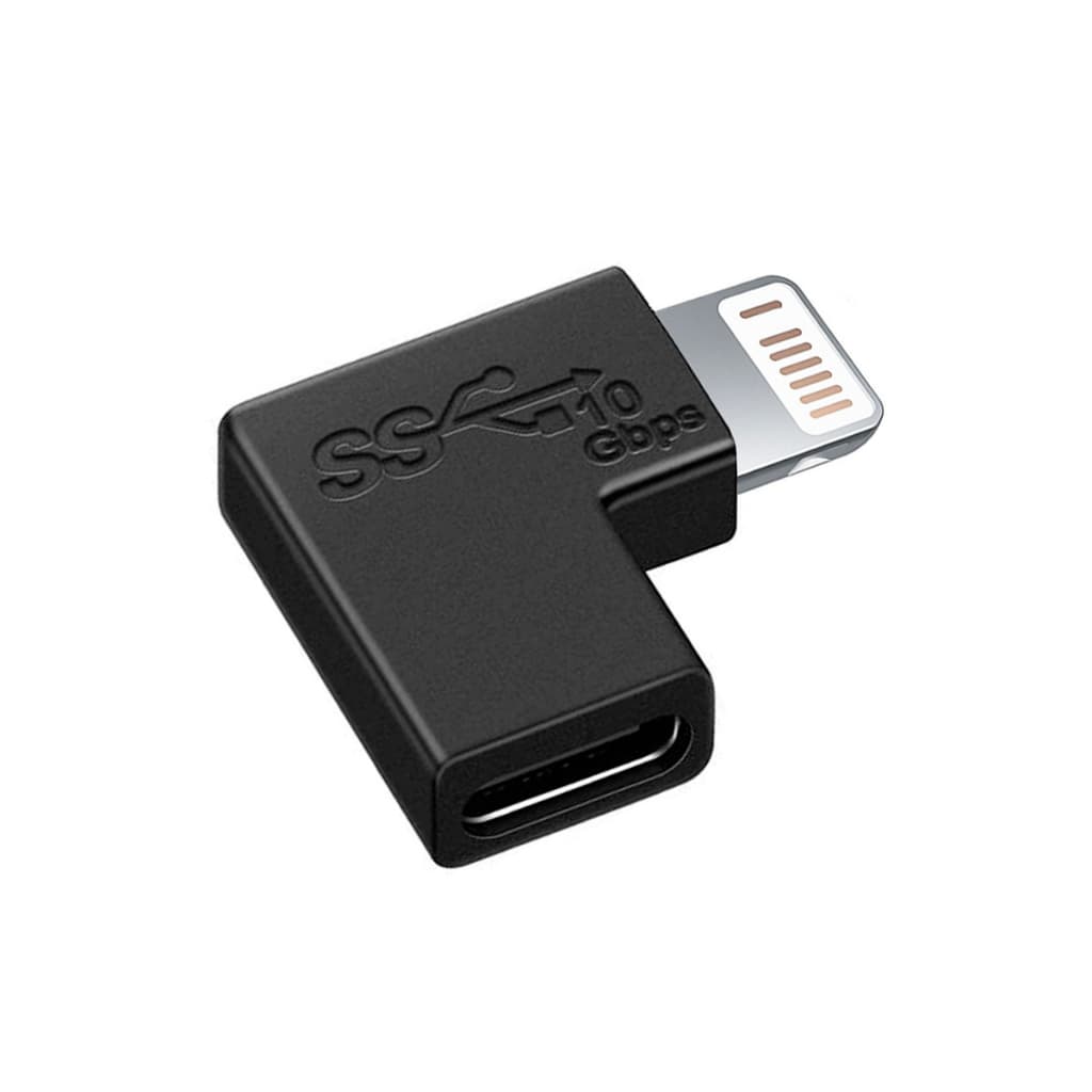 Adaptador Conversor Conector em L iphone para Tipo C ( IOS Macho ) ( Tipo-C Fêmea )