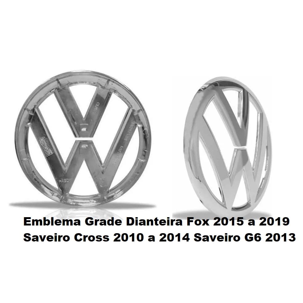 Emblema Grade Dianteiro Vw Fox 2015 2016 2017 2018 2019 Cromado 9688