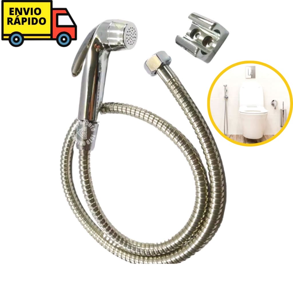 Ducha Higiênica Mangueira Para Bidê Inox Flexível Cromada Para Banheiro