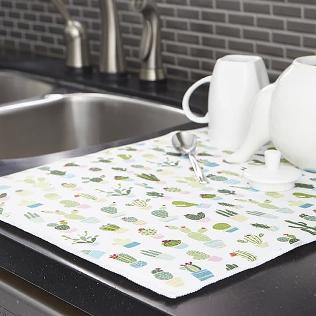 Tapete escorredor de Louça em Microfibra Super absorvente 40X40CM Dobrável Aparador de Louça