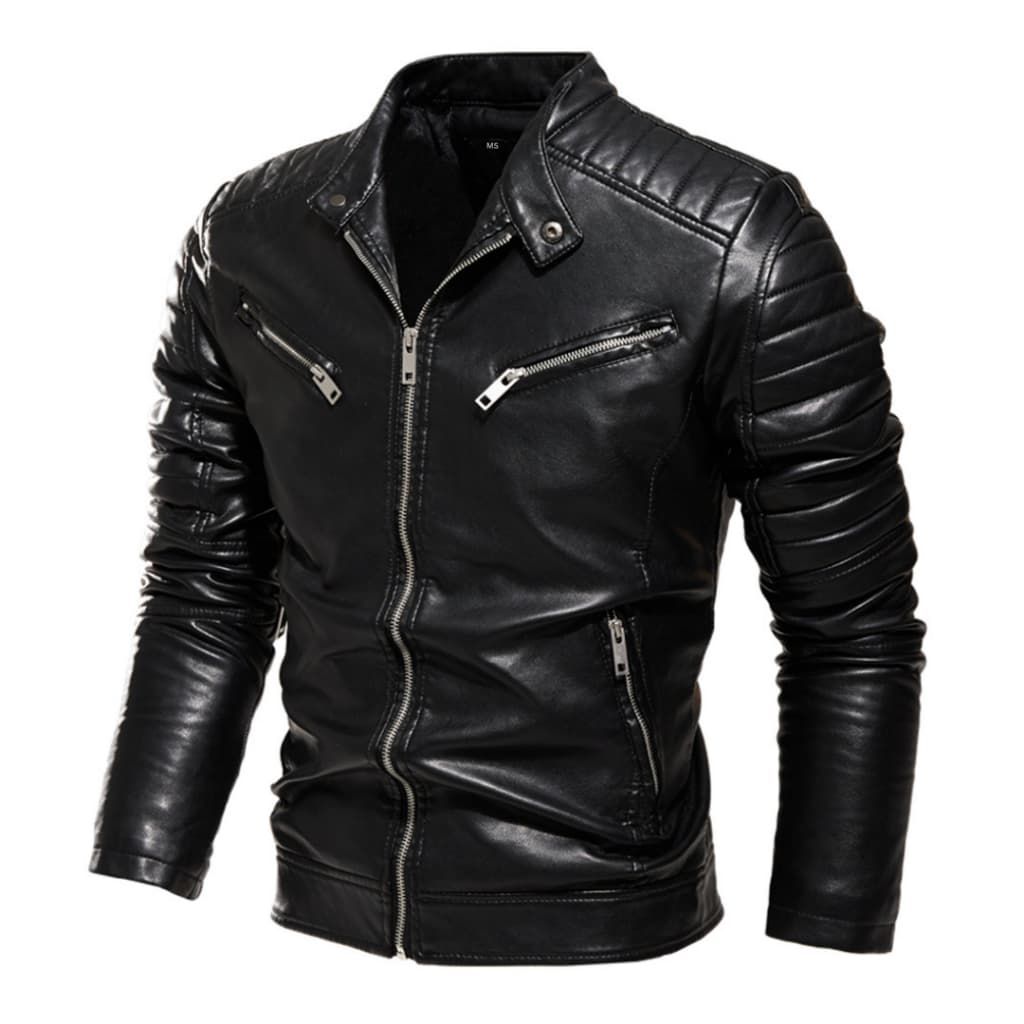 Jaqueta Couro Masculino Slim Forrada