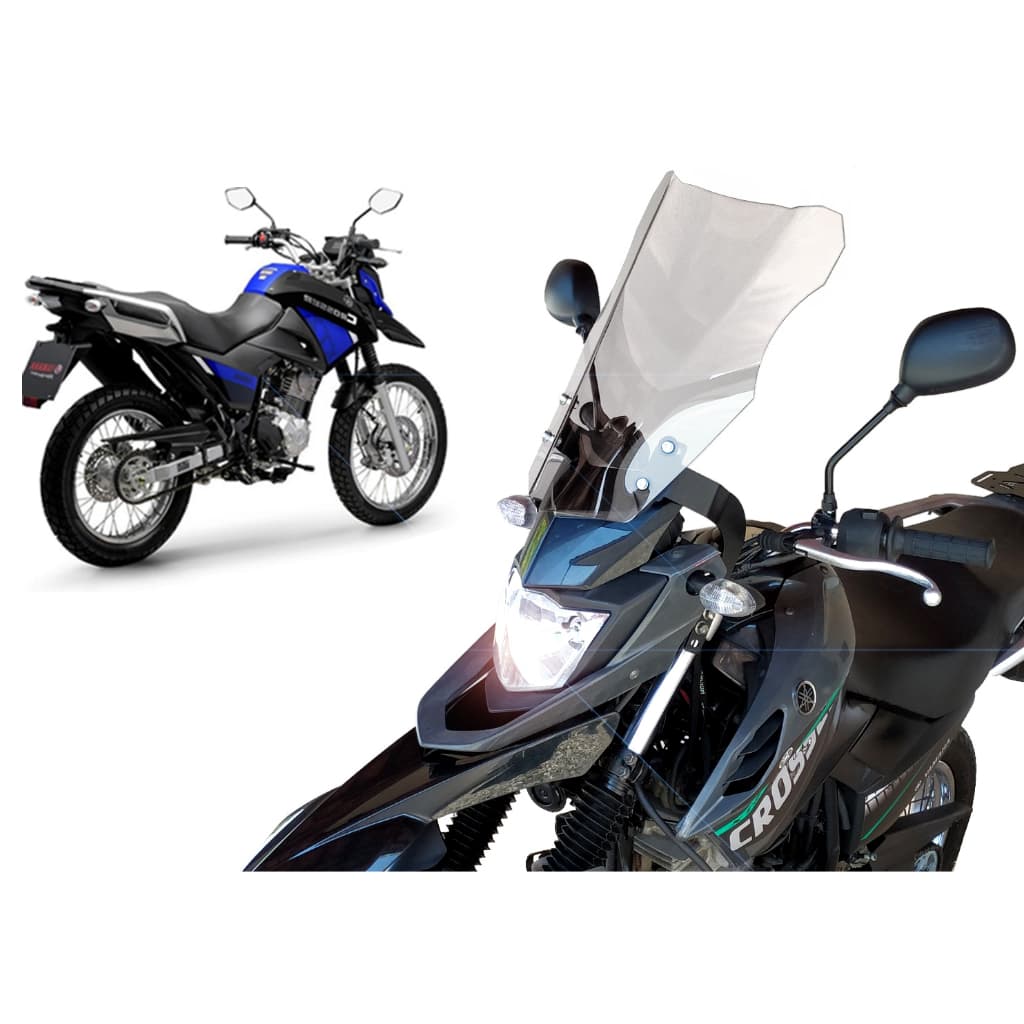 Bolha 4mm CRISTAL LANDER 250 e CROSSER 150 XTZ Yamaha Parabrisa Policarbonato Atacama Parts BROS 160