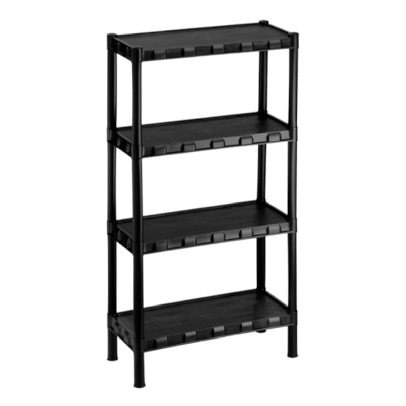 Estante Plástica Organizadora GRANDE  Preta 4 Prateleiras  A137XC68XL36