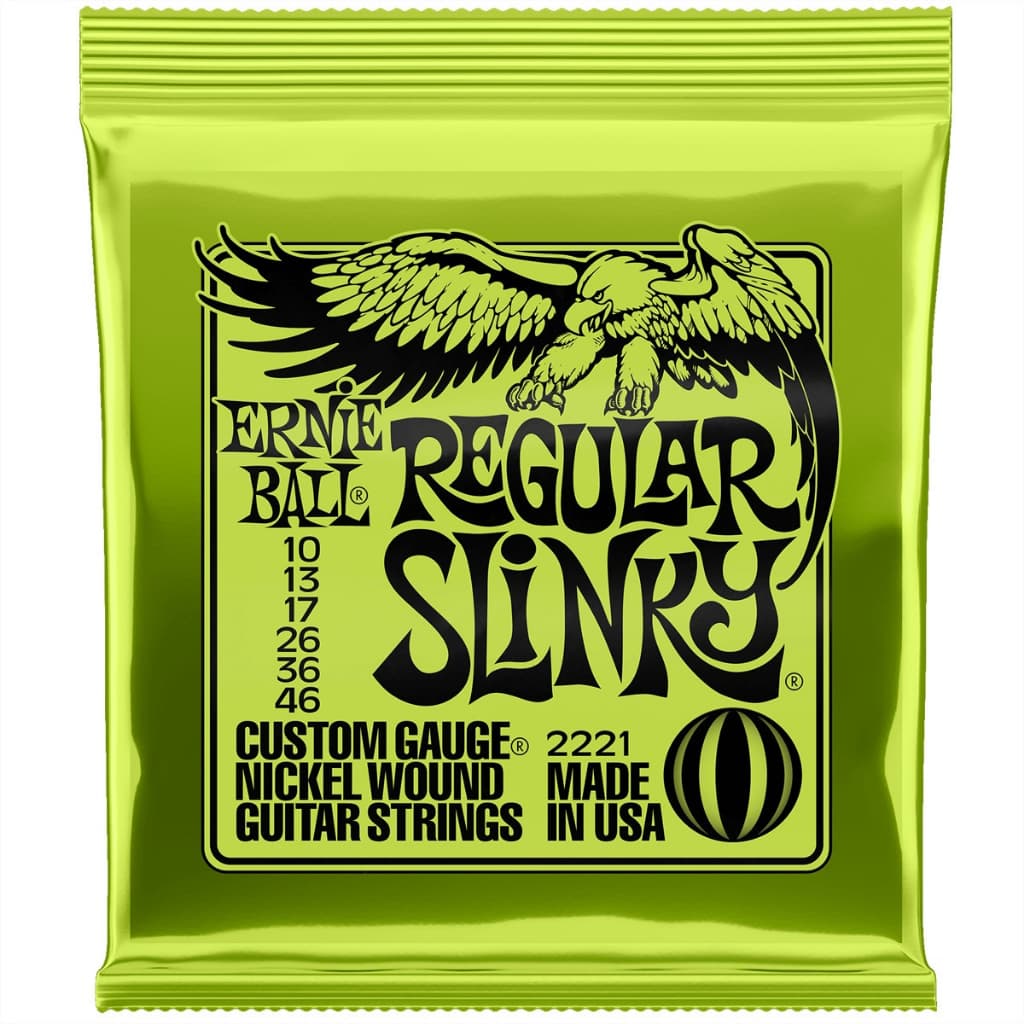 Encordoamento ( 06 cordas) para Guitarra Ernie Ball Regular Slinky Guitarra 010 Nickel