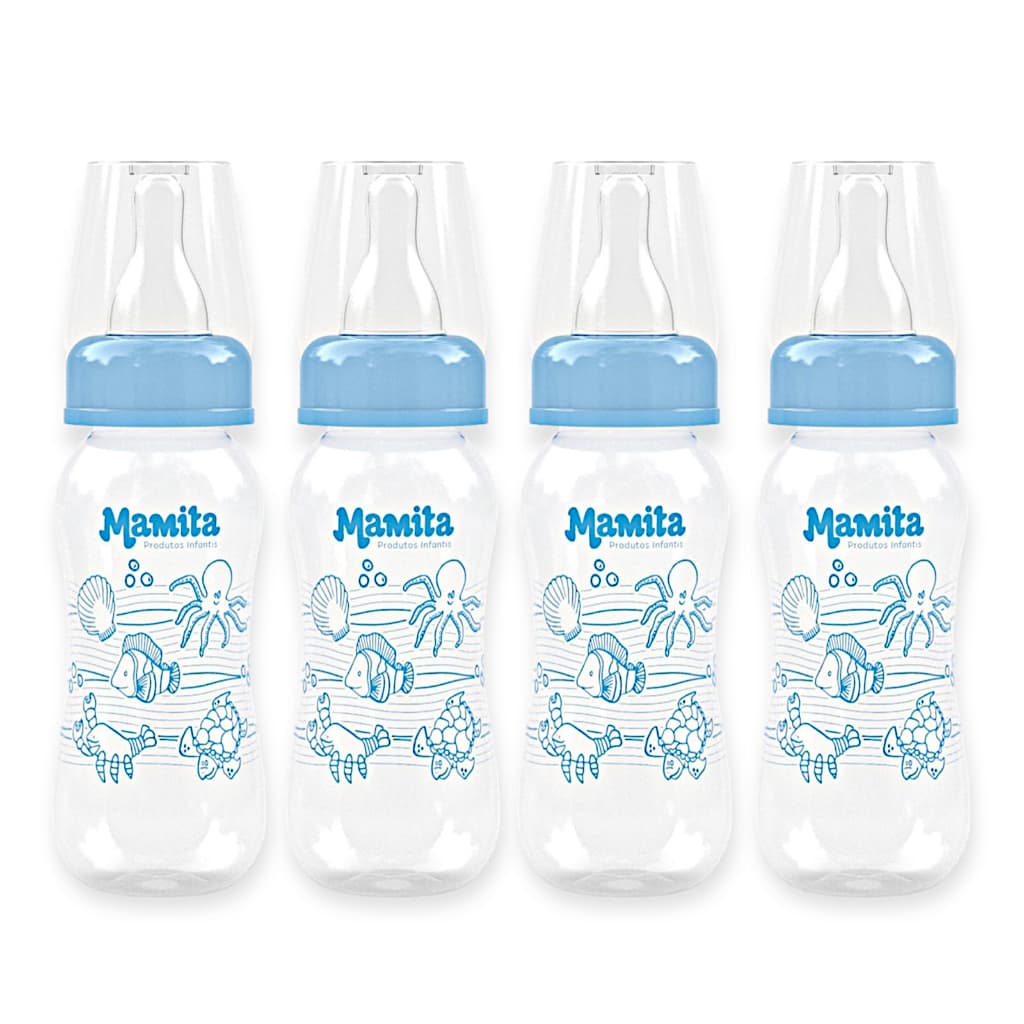 Mamadeira Menino Menina Bico de Silicone Decorada 150 Ml Saquinho Mamadeira 150ML Bebê
