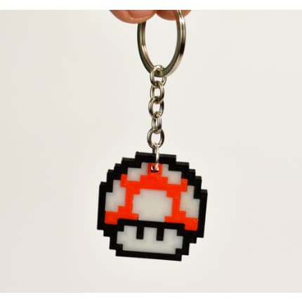 Chaveiro Cogumelo Mario Impressão 3D Jogos Nintendo Super Mario Bros 8bit Presente Lembrança