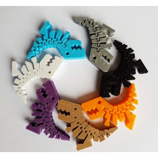 Chaveiro T-Rex Dinossauro Flexível Plástico Impressão 3d Dino Keychain Promoção