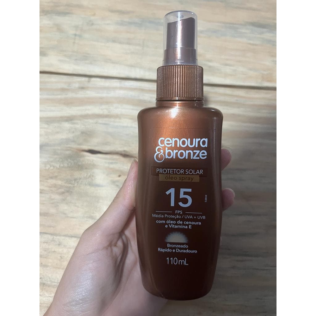 Óleo Protetor Solar Spray FPS15 Cenoura e Bronze - 110ml