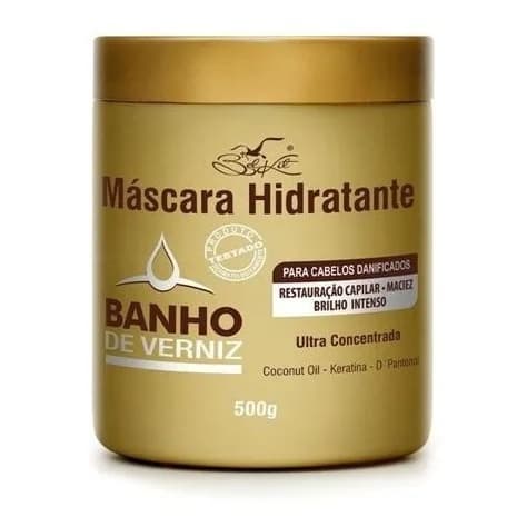 Máscara De Hidratação Capilar Banho De Verniz Belkit 500g - Restauração Capilar - Cabelos Danificados