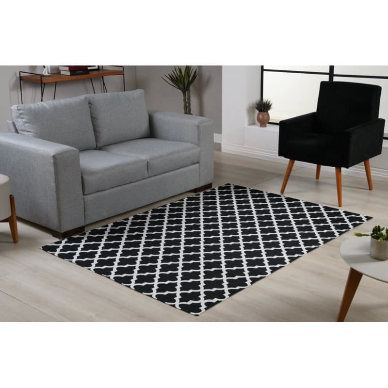 Tapete Jacquard Grande 3,00 m x 2,00m Antiderrapante Geométrico Sala Escritório Quarto