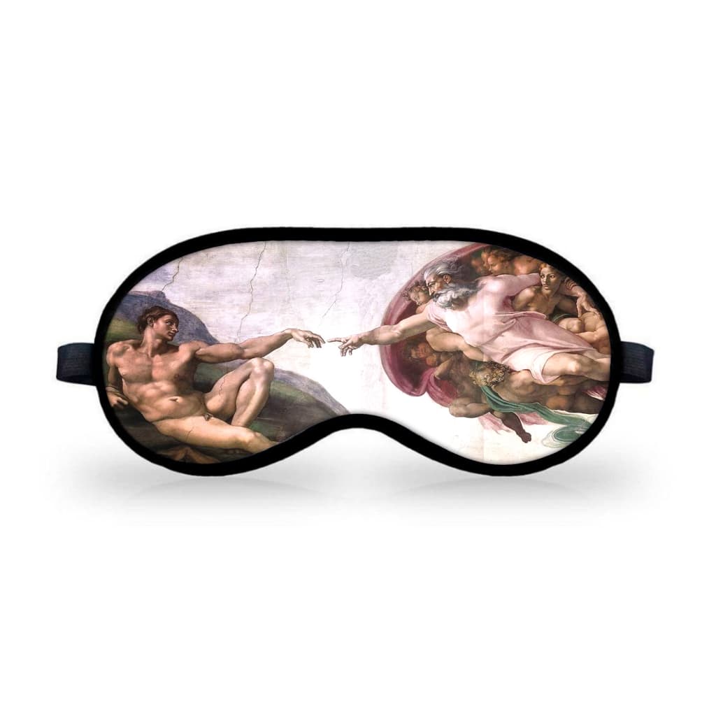 Tapa Olho Criação de Adão Arte Michelangelo mascara de dormir