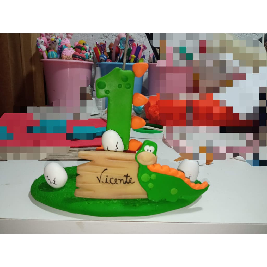Vela personalizada Dino baby