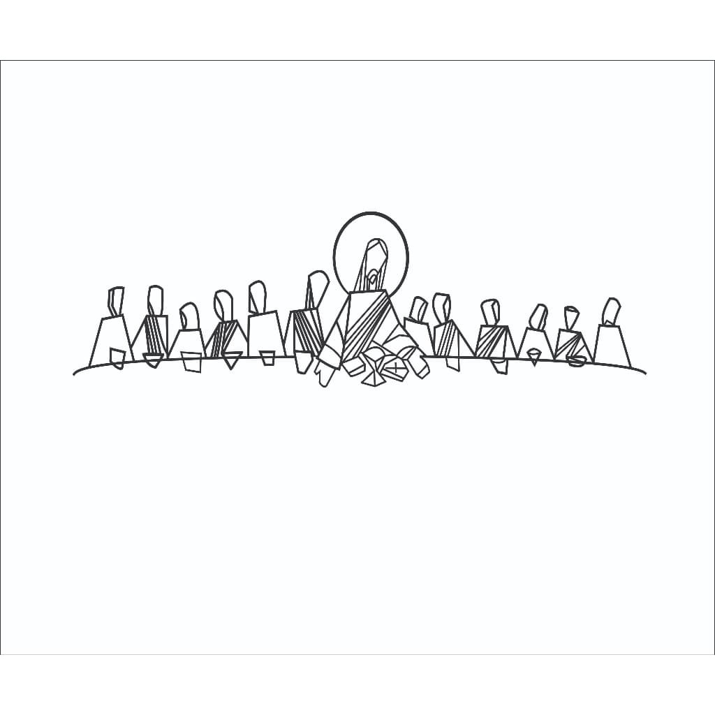 Santa Ceia Quadro De Parede Em Mdf 3mm  50 Cm