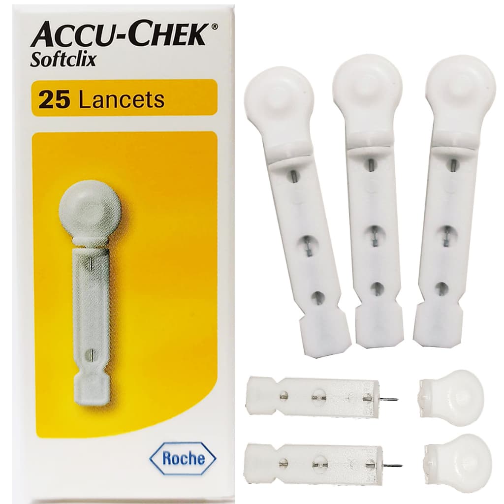 25 Lancetas Softclix  Accu-Chek Saude Bem Estar Controle De Glicemia